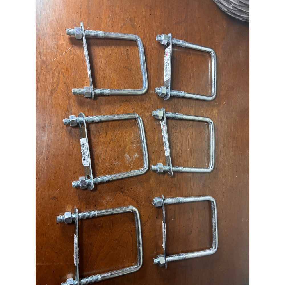 Ace Hardware U-Bolt Set of 6 Silver Like New Square Zinc Plated Steel Fasteners